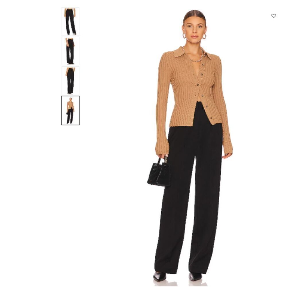 Favorite Daughter The Favorite Wide Leg Tailored High Waist Pants Black Size 14